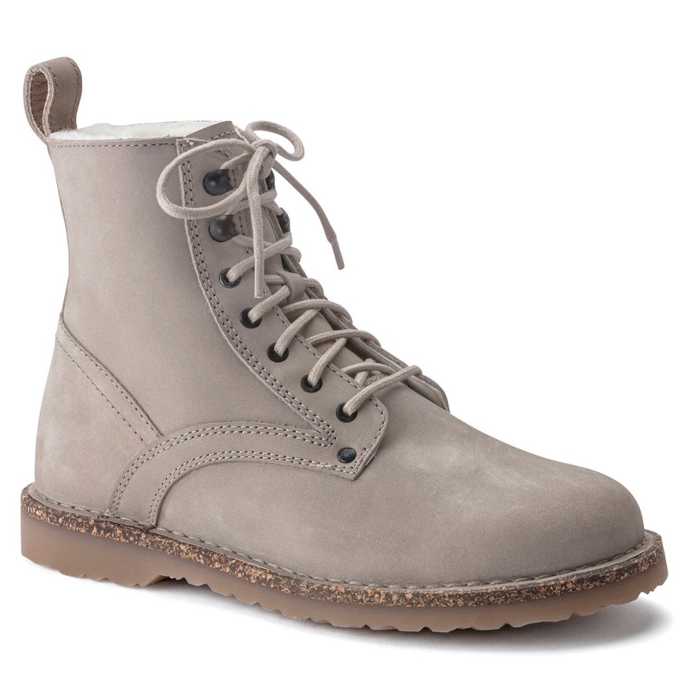 BIRKENSTOCK BRYSON SHEARLING NUBUCK LEATHER | BEIGE TAUPE - Size 41